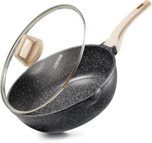 CAROTE 10-Inch Nonstick Jumbo Frying Pan with Lid