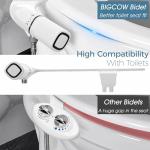 BIGCOW Ultra-Slim Toilet Bidet Attachment - Black