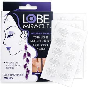 Lobe Miracle Clear Earring Support Patches - 60 Count