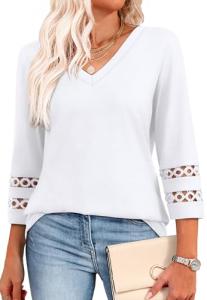Trendy 3/4 Sleeve Women's Summer Business Casual Tops