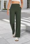High Waist Loose Leg Pants with Pockets