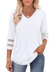 Trendy 3/4 Sleeve Women's Summer Business Casual Tops