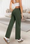 High Waist Loose Leg Pants with Pockets
