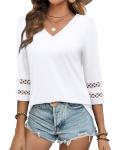 Trendy 3/4 Sleeve Women's Summer Business Casual Tops