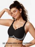 COCOMARTS Women’s Scalloped Wireless Jelly Bra Black