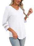 Trendy 3/4 Sleeve Women's Summer Business Casual Tops