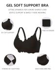 COCOMARTS Women’s Scalloped Wireless Jelly Bra Black