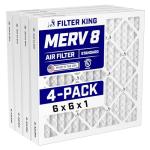 Filter King 6x6x1 MERV 8 Air Filters - 4 Pack