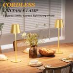 Rechargeable Gold Cordless Table Lamp - 2 Pack
