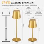 Rechargeable Gold Cordless Table Lamp - 2 Pack