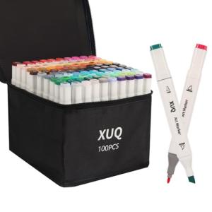 XUQ Dual Brush Tip Alcohol Markers - 100 Colors