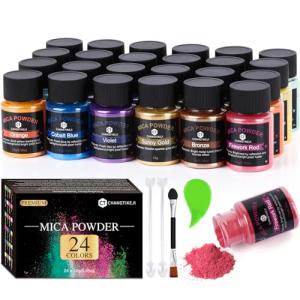 24 Colors Mica Powder for Crafts and DIY Projects