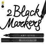 ARTISTRO Black Acrylic Paint Markers - 3mm Tips