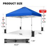 OLIXIS 10x10ft Pop Up Canopy Tent - Portable Blue