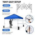 OLIXIS 10x10ft Pop Up Canopy Tent - Portable Blue