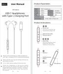 USB C Wired Earbuds with Microphone and Control