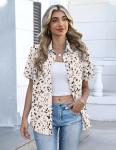 Zeagoo Women's Short Sleeve Button Down Blouse