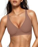 OEAK Women's Comfortable Wireless Deep V Bra