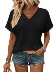Zeagoo Women's Short Sleeve V Neck Summer Top