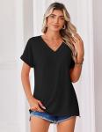 Zeagoo Women's Short Sleeve V Neck Summer Top