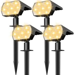 NYMPHY 4-Pack Solar Outdoor Spotlights with 3 Modes