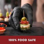 London Labs Black Disposable Nitrile Gloves, 100 Count