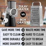 Zulay Manual Rotary Cheese Grater with 3 Blades