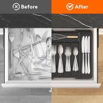 Expandable Kitchen Utensil Organizer Tray, Black