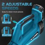 Cordless Electric Leaf Blower with 2 Batteries