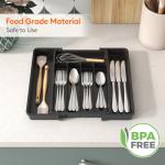 Expandable Kitchen Utensil Organizer Tray, Black
