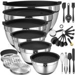 26-Piece Stainless Steel Mixing Bowl Set with Lids