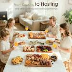 Astercook Bamboo Cutting Boards with Storage Stand