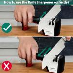 Longzon 4-in-1 Knife Sharpener with Cut-Resistant Gloves