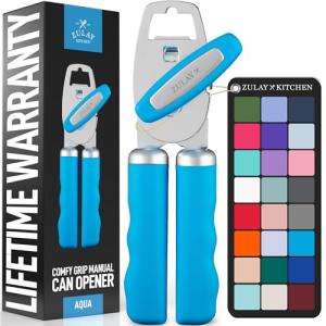 Zulay Heavy Duty Stainless Steel Can Opener - Aqua