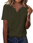 Zeagoo Women's Summer V-Neck Short Sleeve Top