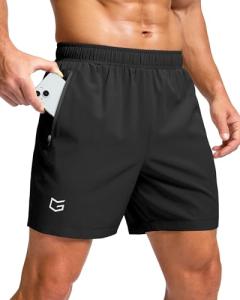 Men's Quick-Dry Running Shorts with Zipper Pockets