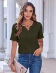Zeagoo Women's Summer V-Neck Short Sleeve Top