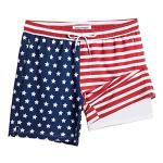 Men's 2-in-1 American Flag Swim Trunks