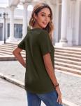 Zeagoo Women's Summer V-Neck Short Sleeve Top