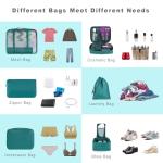 BAGAIL 8-Piece Packing Cubes Set in Aqua