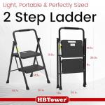 HBTower Folding Step Ladder with Anti-Slip Pedal