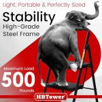 HBTower Folding Step Ladder with Anti-Slip Pedal