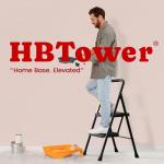 HBTower Folding Step Ladder with Anti-Slip Pedal