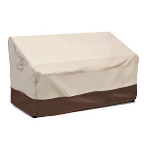 Waterproof 2-Seater Patio Bench Cover, Beige & Brown
