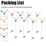 8-Pack 3D Dragonfly Clips for Garden Decor