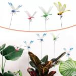 8-Pack 3D Dragonfly Clips for Garden Decor