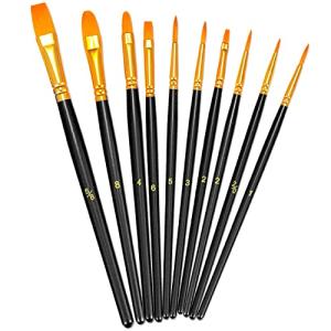 BOSOBO 10-Piece Round Pointed Paintbrush Set