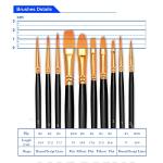 BOSOBO 10-Piece Round Pointed Paintbrush Set