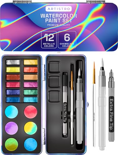 ARTISTRO 48 Metallic Watercolor Paint Set