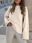 Oversized Women's Fuzzy Knit Pullover Sweater